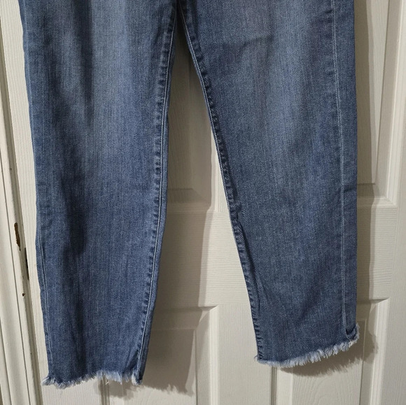 Hudson Kass Stella Straight Crop Light Wash Jeans, Frayed Hem, High Rise, EUC! - Picture 3 of 13